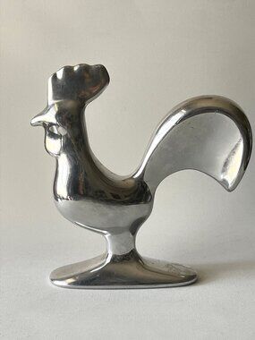 Large Vintage Hoselton Canada Aluminum Rooster Sculpture 640 Signed MCM